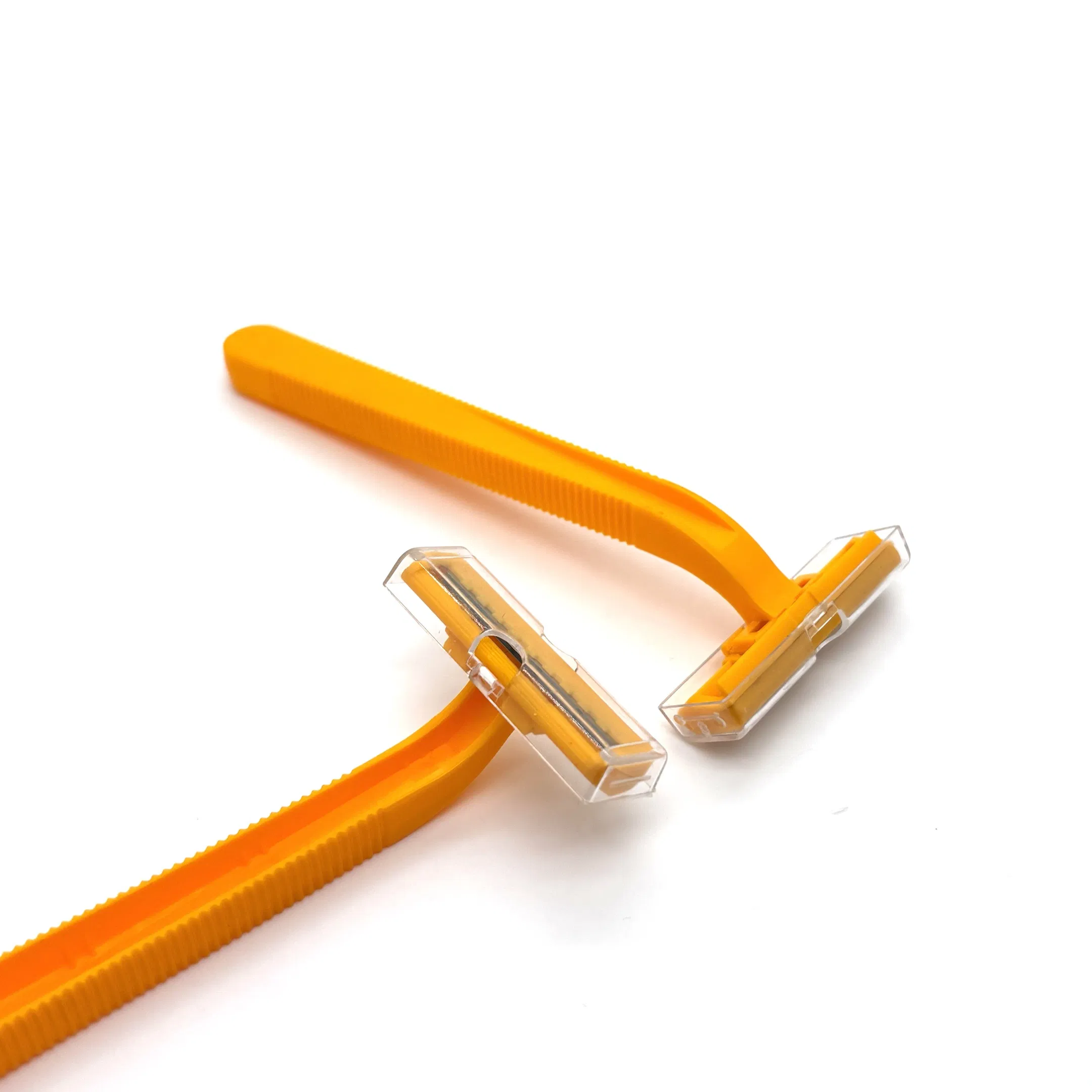 Disposable Hotel Shaving Razor - Orange Plastic Handle with Double-Layer Stainless Steel Blades 06