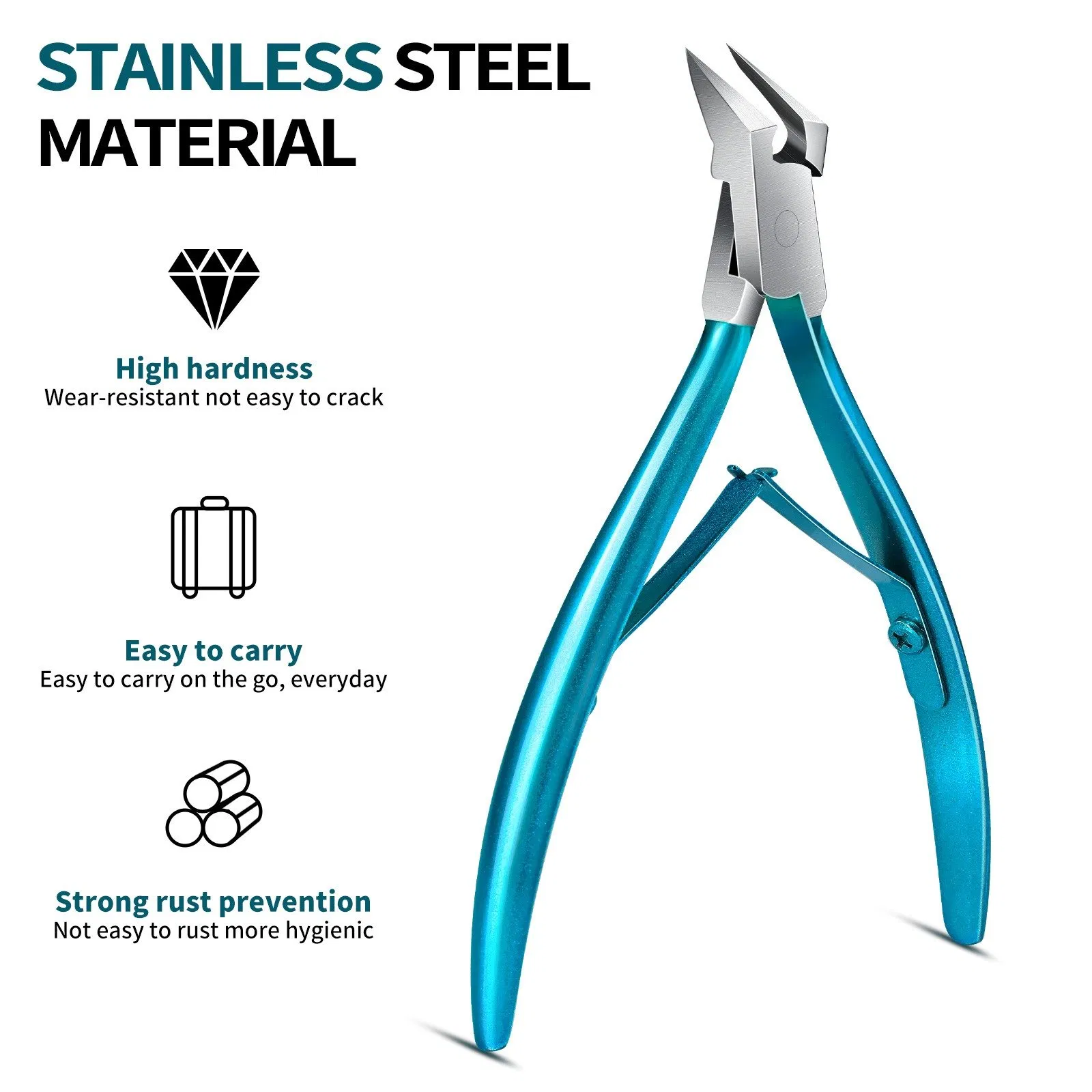 Professional Stainless Steel Bevel Nail Clipper Cuticle Nail Nipper for Nail Care Manicure Pedicure Tool