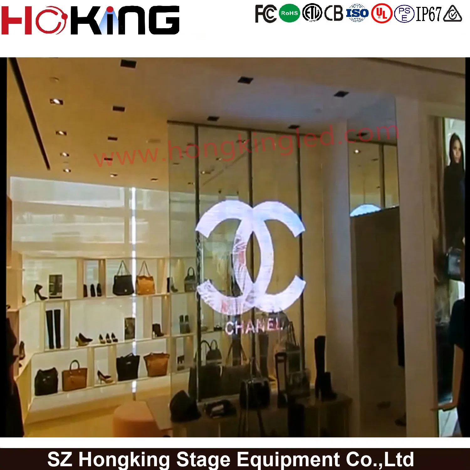 Outdoor High Brightness P3.9 P7.8 P10.4 Transparent Display for Jewelry Store/for Building/Curtain LED Display