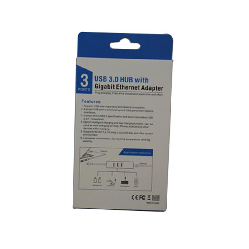 USB to RJ45 3USB Ethernet Splitter Adapter for PC Laptop