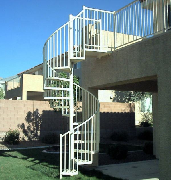 Cbmmart Arc Stylish Outdoor Galvanized Steel Metal Wrought Iron Spiral Stairs