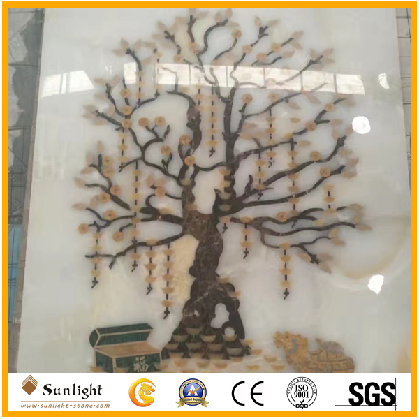 Round Inlay Natural Marble Stone Waterjet Medallion, Medallion Pattern