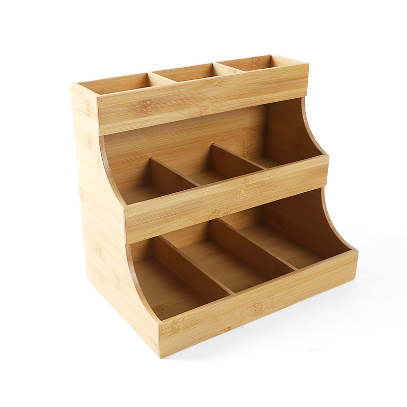 Bamboo Multi-Layer Seasoning Coffee Capsule Tea Bag Storage Household Multi-Functional Organizing Shelf