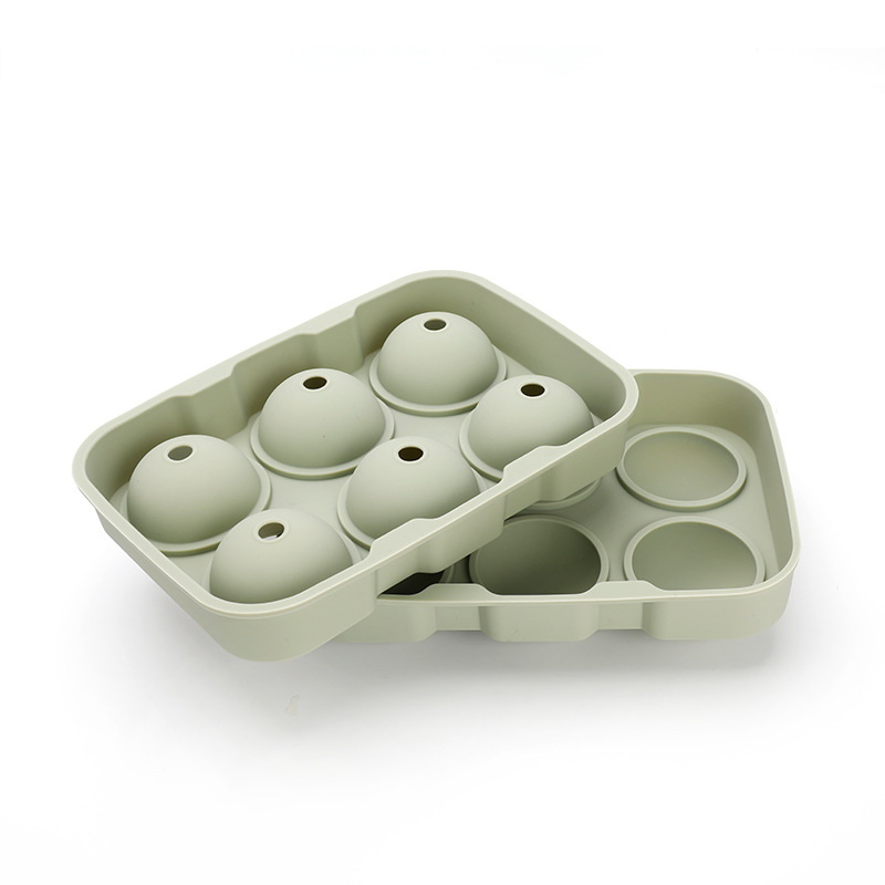 6 Cells Round Big Silicone Ice Cube Tray for Kitchen