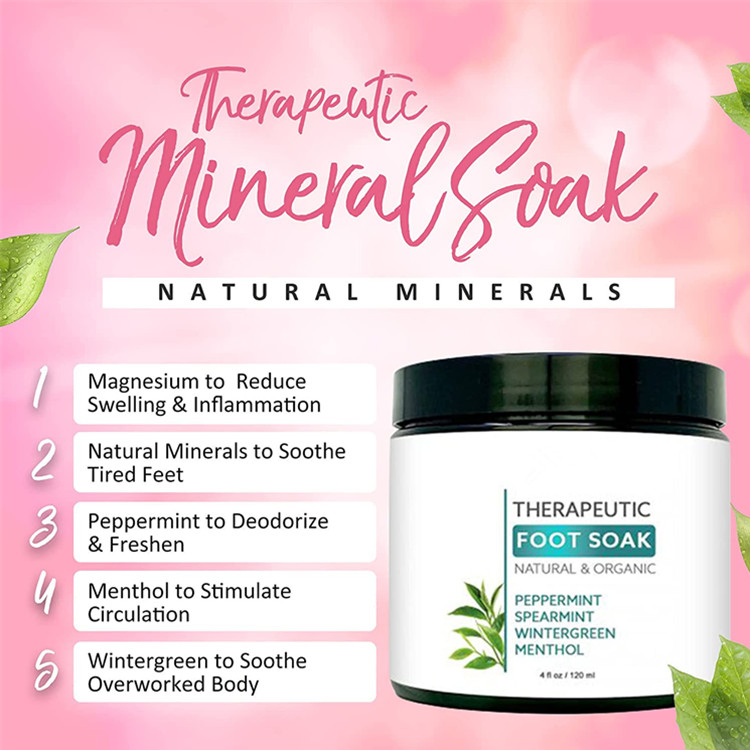 Natural Peppermint & Menthol Therapeutic Foot & Bath Soak Epsom Salt