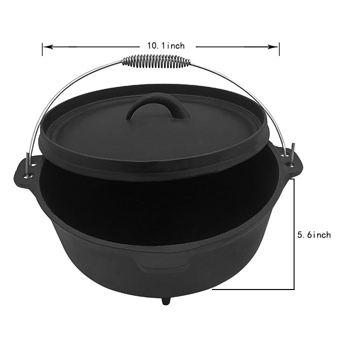 Чугунная жаровня Suoze 8qt с крышкой и подъемником