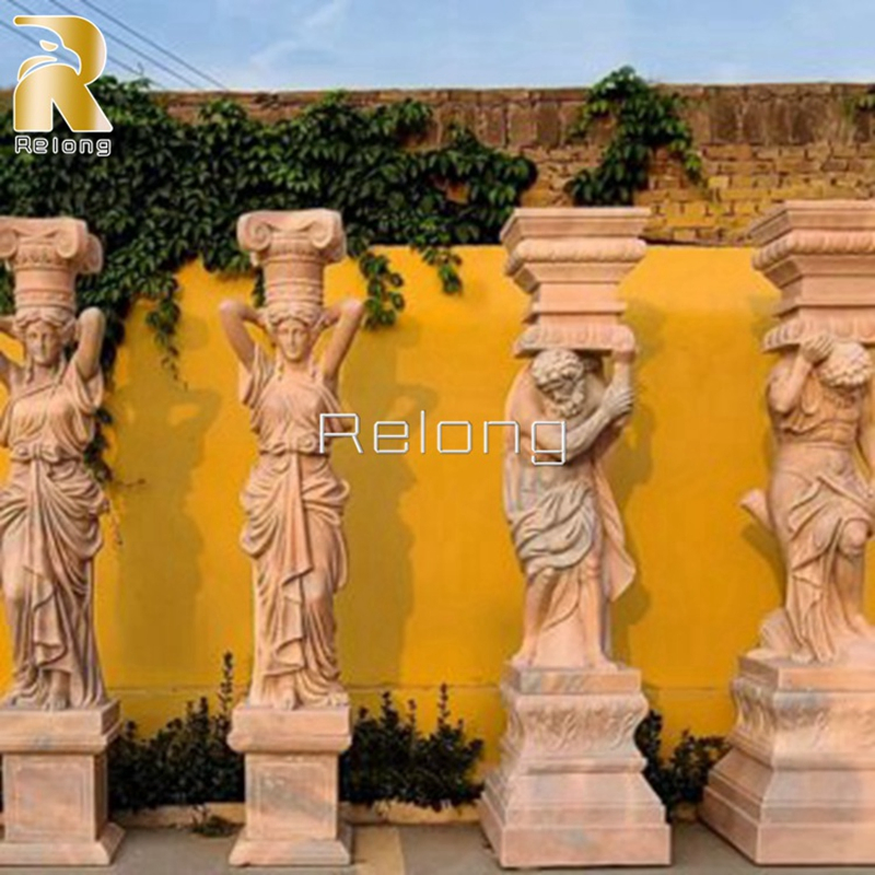 Factory Price Hand Carved White Stone Column Sculpture Natural Marble Greek Pillar for Indoor Outdoor Home Decoration