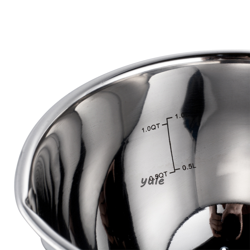 Non-Slip Silicone Stainless Steel Mixing Ice Cream Bowl with Long Handle