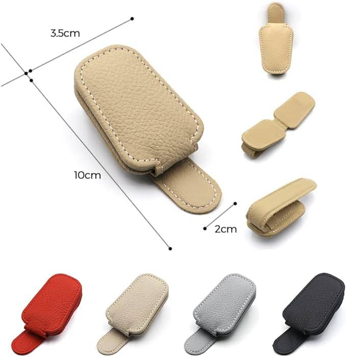 Magnetic Leather Sunglass Holder for Car