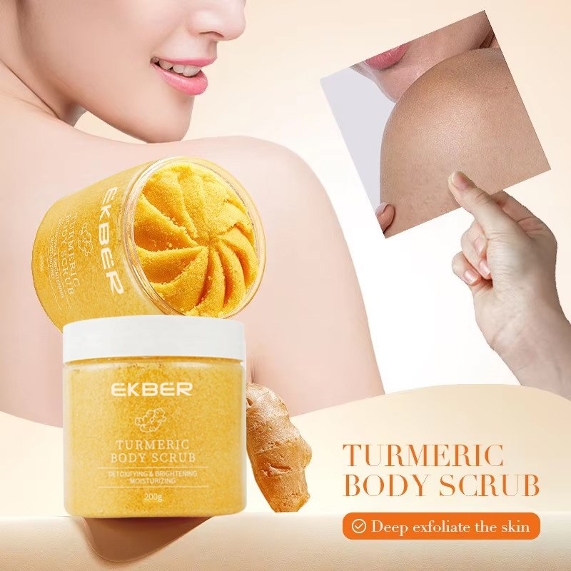 Herbal Turmeric Salt Scrub Organic Exfoliator Smoothing Whitening Skin Body Scrub