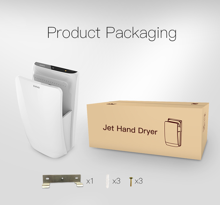 Bathroom Toilet Wall Mounted 10s Fast Drying High Speed Automatic Hand Dryers