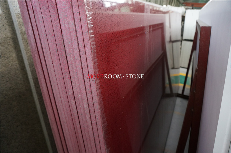 Big Slab Artificial Polished Red Quartz Stone