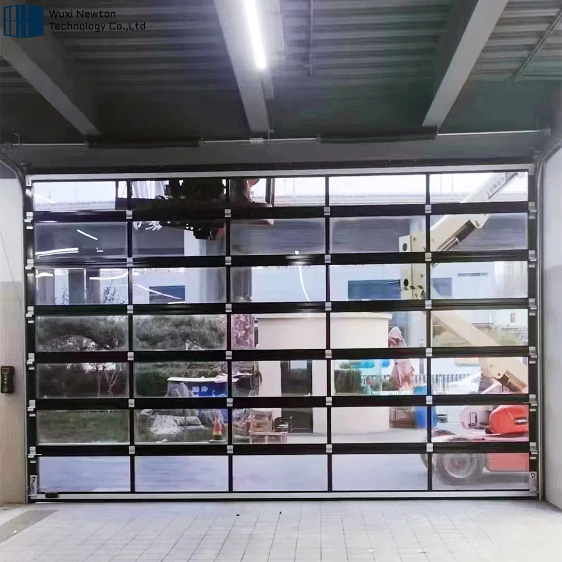 Factory Price Luxury Modern Full View Automatic Aluminum Glass Garage Door with Motor