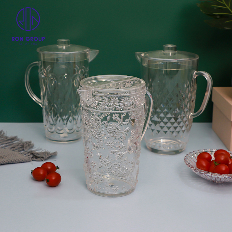 High Quality PC Plastic Water Juice Tea Bottle Crystal Kettle Drinkware for Hotel Restaurant Wedding Party