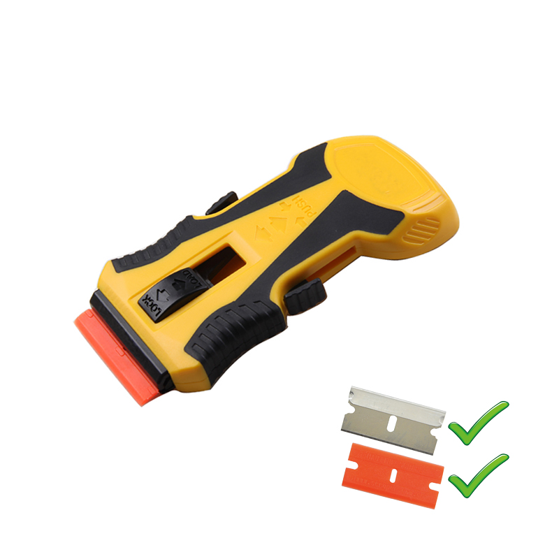 Yellow Scraper Plastic Razor Scraper with Plastic Blades or Metal Blades