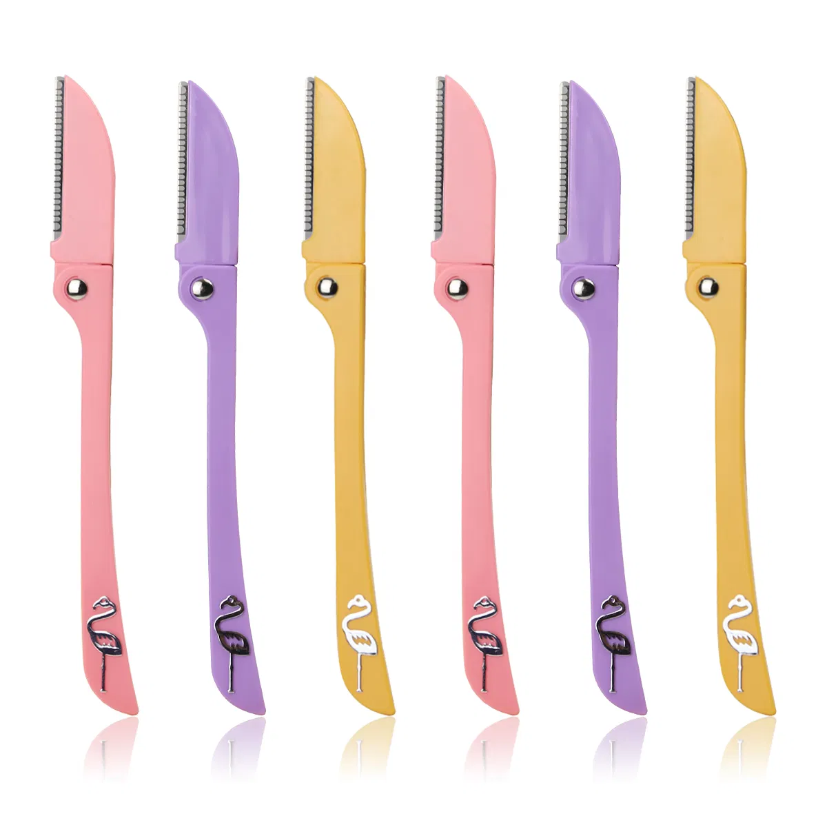 Premium Stainless Steel Eyebrow Razor with Folding Handle