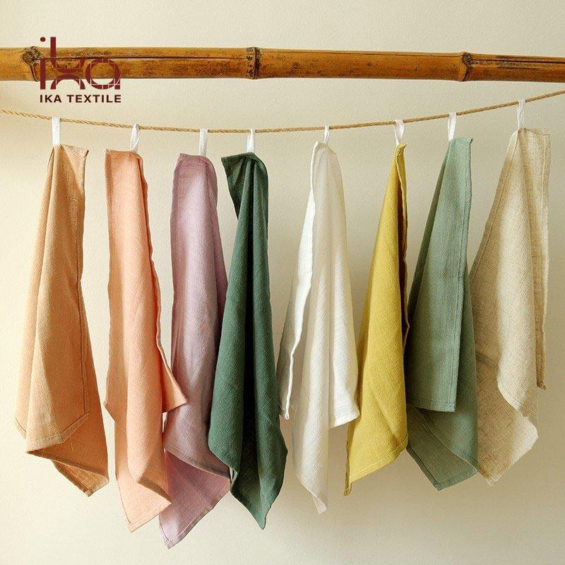 White Blue Black Green Color Hotel Living Room Home Fabric Wedding Decoration Party Natural Personalized Custom Dinner Printed Cotton Linen Napkins