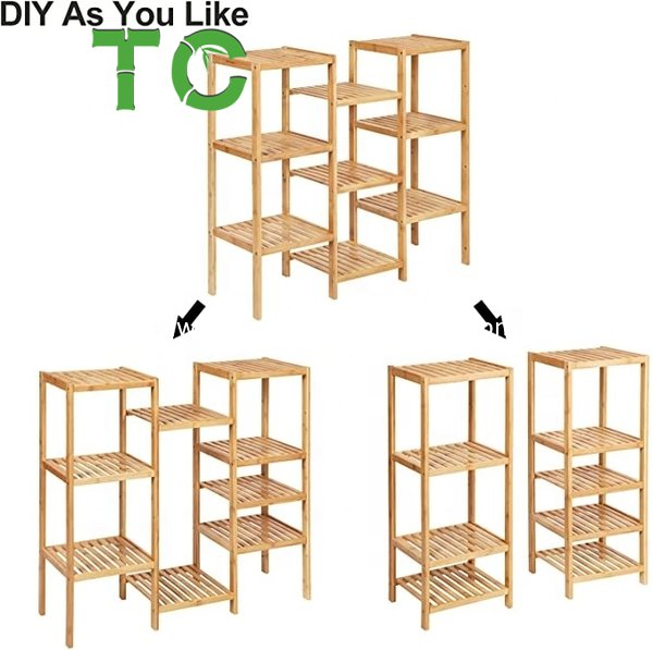 Cheap Price 9 Tiers Bamboo Plant Stand Shelf Display Rack Storage Rack Multi Tier Flower Display Rack Shelves