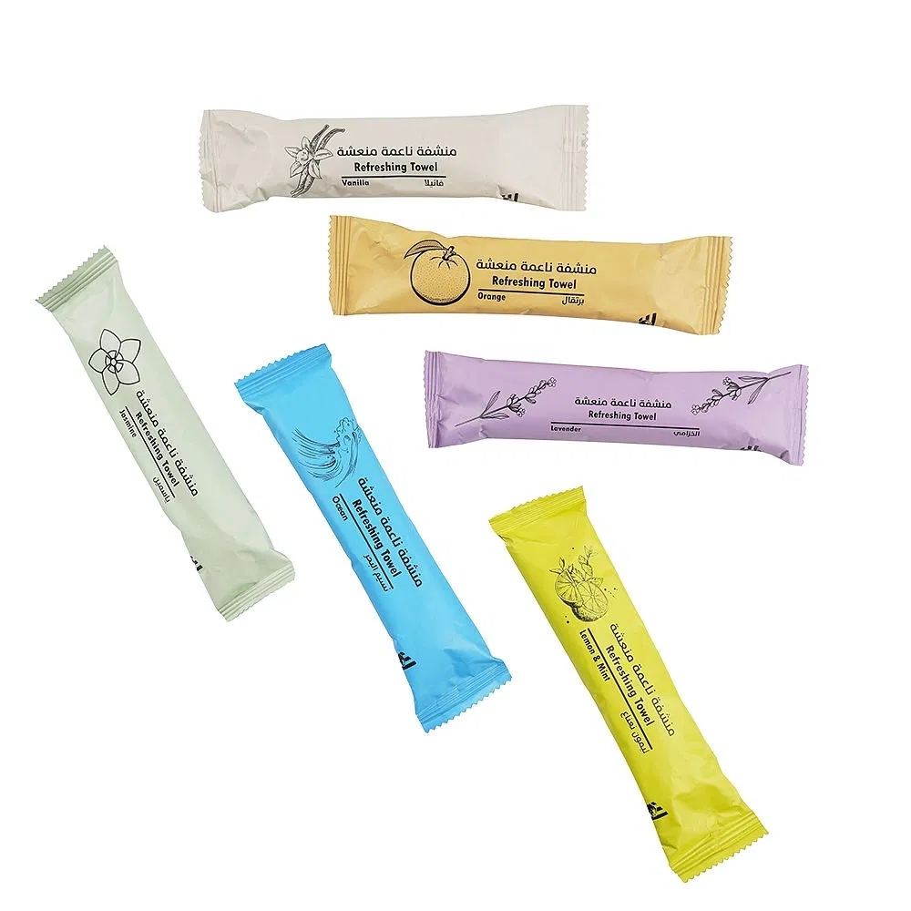 100% Eco-Friendly Disposable Microfiber Towel with Custom Logo and Scents for Car Hotel Restaurant Airline