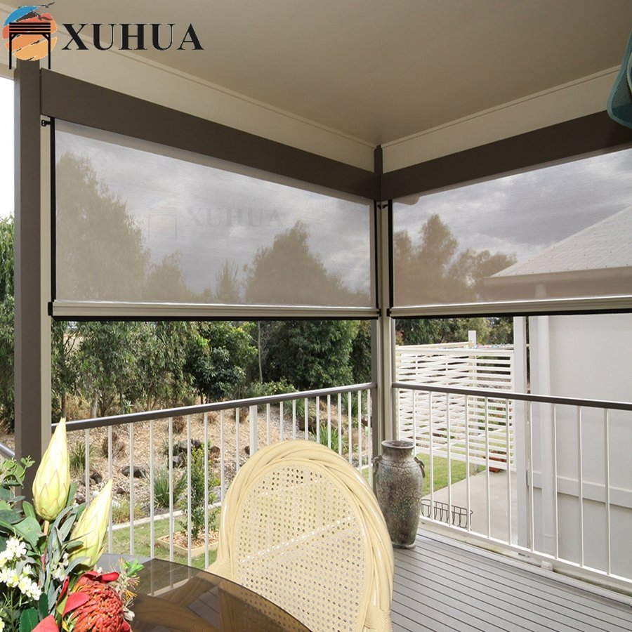 Xuhua Factory Custom Made Zip Screen Vertical Windproof Outdoor Roller Shades Blinds