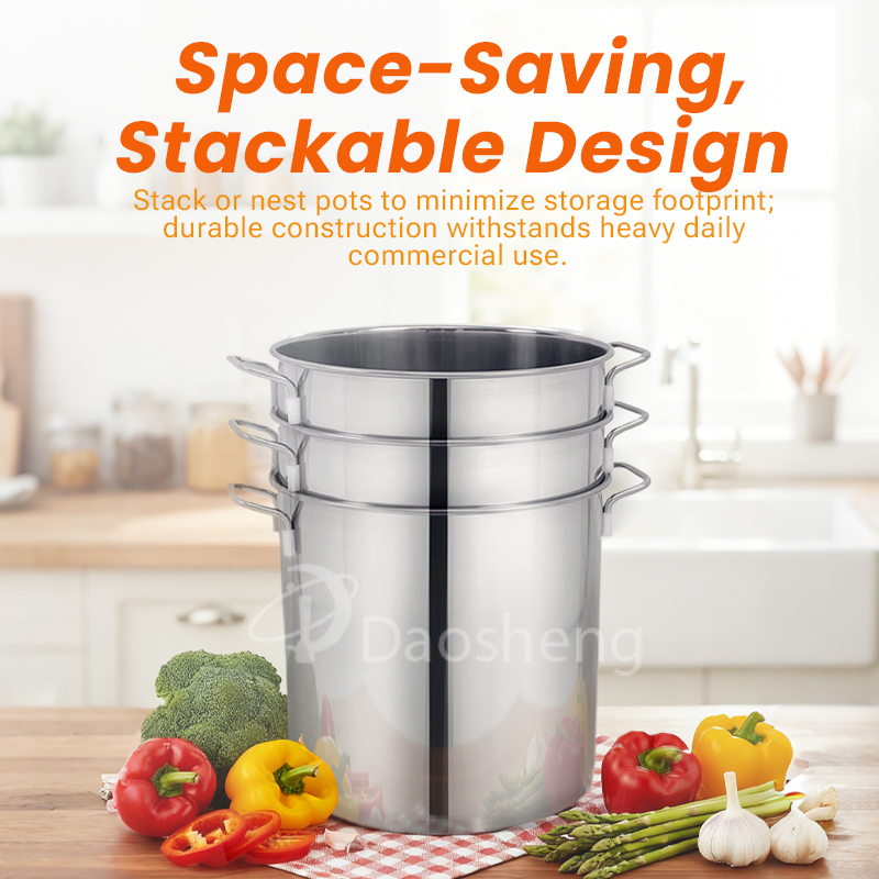 Daosheng Factory Direct Sale Restaurant Kitchen Pots and Pans Sets Commercial Cooking Soup Bucket Stainless Steel Soup Stock Pot