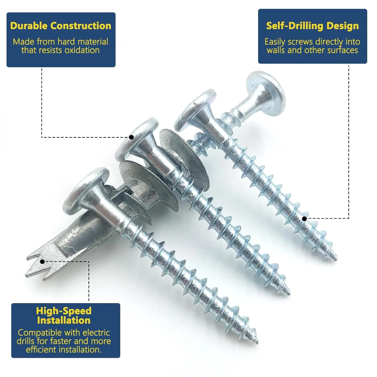 Анкеры саморезы для гипсокартона и бетона, металлические