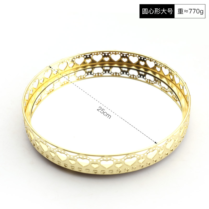 Lightweight Rectangular Glass Mirror Tray Metal Storage Tray Ornament