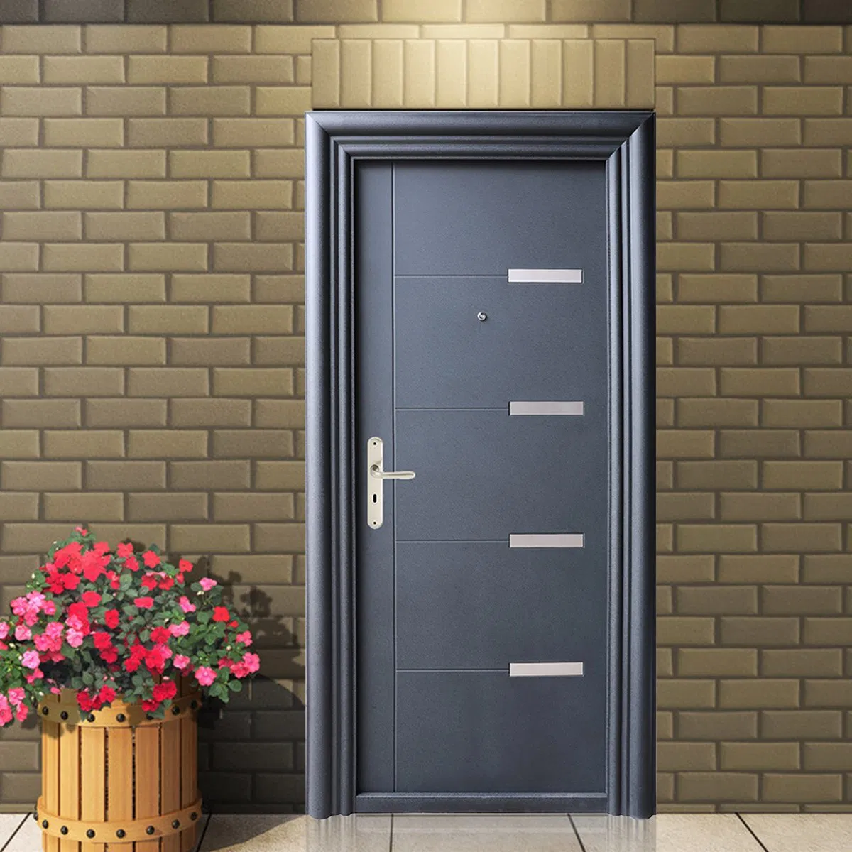 Modern Security Stainless Steel Iron Single/Mother-Son/Double Door Factory Customized Satety Entrance Main Metal Door