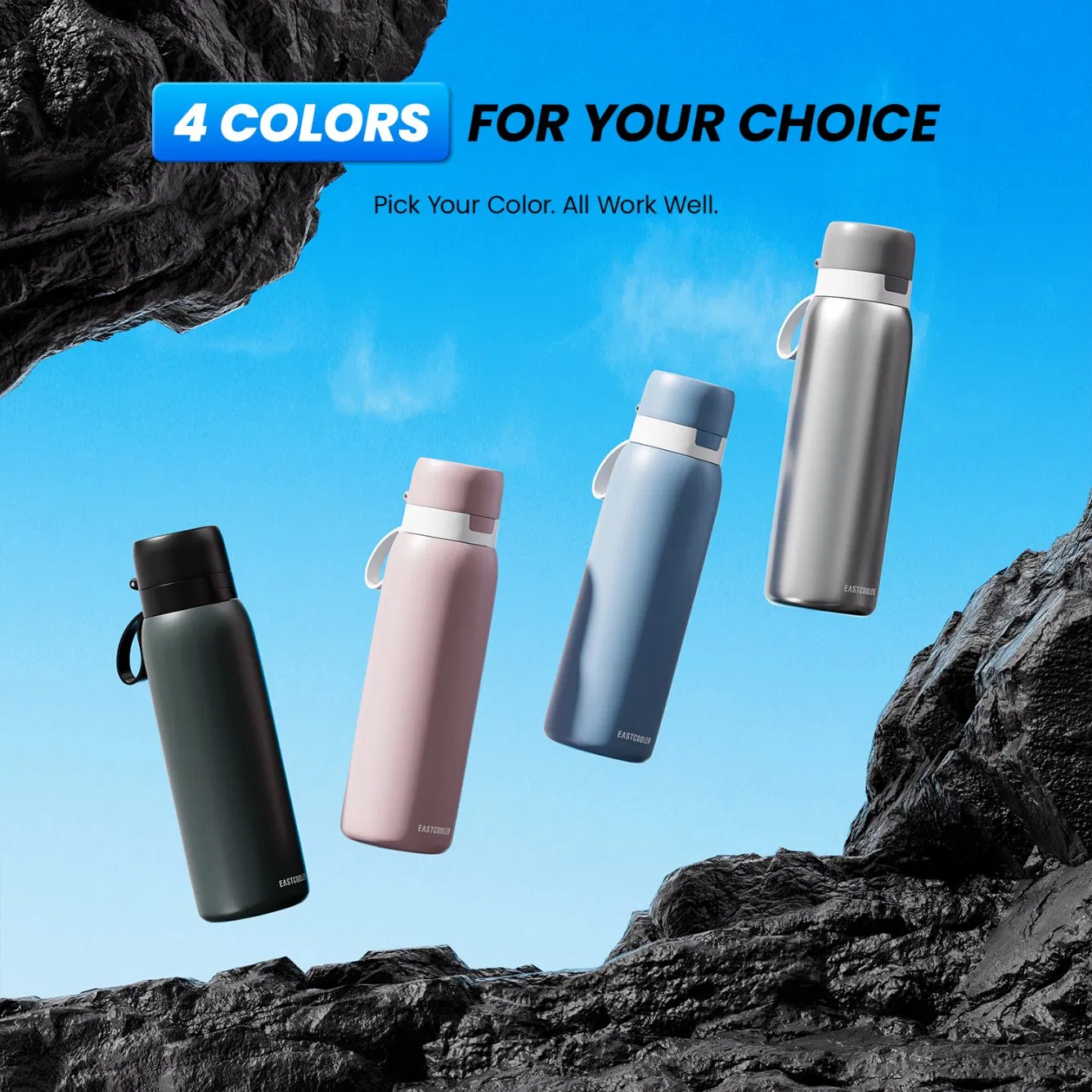 Eastcooler Portable Water Filter Bottle with 2-Month Lifespan