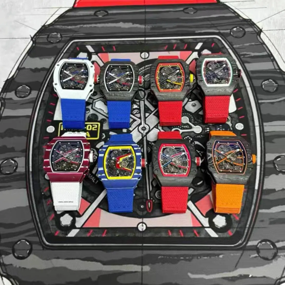 7.8mm Ultra-Thin 38g Carbon Fiber 67-02 Quartz Watch