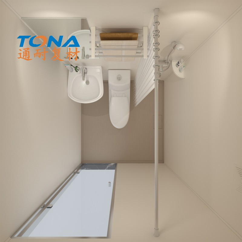 Hubei Tongnai High-End Homestay Bathroom - Customized SMC Wood Grain Finish