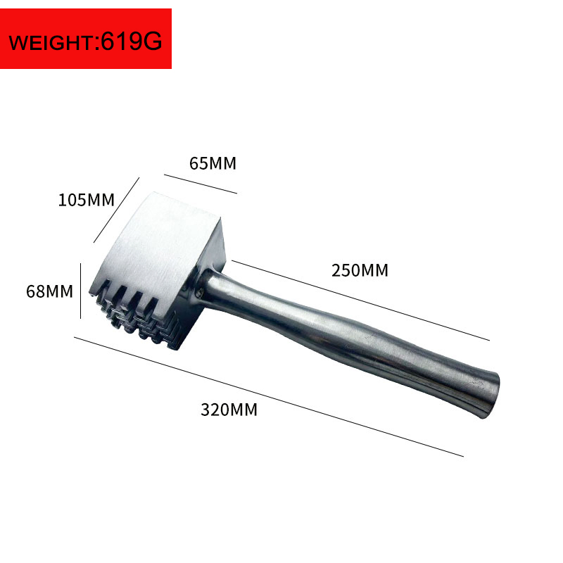 Meat Tenderizer Aluminium Mallet Dual-Sided - Tenderizer Tool Kitchen Pounder - Double Size Meat Hammer for Tenderizing Ice Steak & Chicken Safe Beater