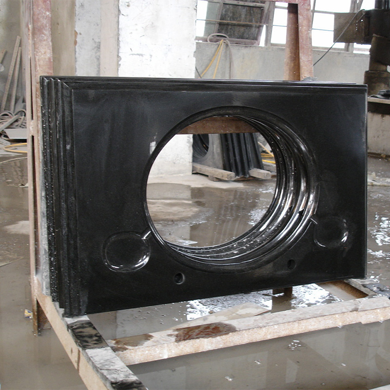 Shanxi Black Granite Slabs for Basin Bathroom Vanity Tops with Backsplash