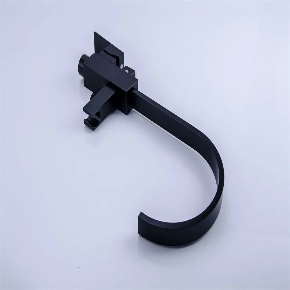 Elegant Matt Black Freestanding Brass Bathtub Faucet Set