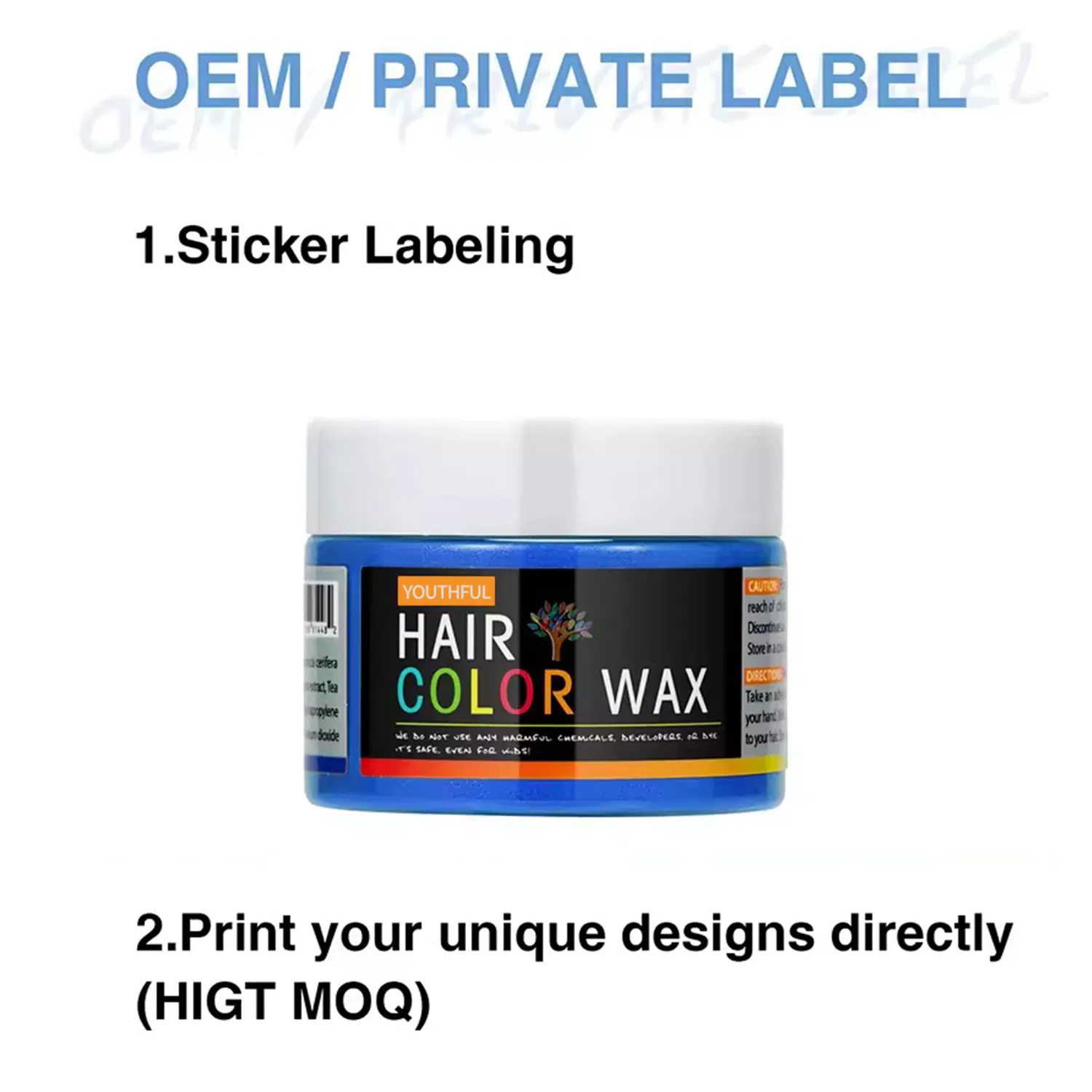 Private Label 6 Colors Long Lasting Hair Wax