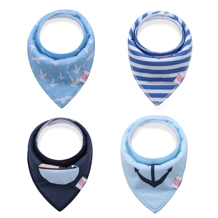 Custom Adjustable Absorbent Premium Organic Cotton Cute Triangle Baby Bandana Drool Bibs