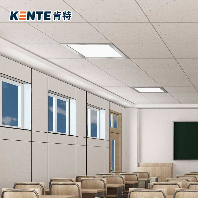 Kente Modern Square Ceiling Tiles Strong and Fireproof Mineral Wool Board Damp-Proof and Load-Bearing for Office Workshop Roof