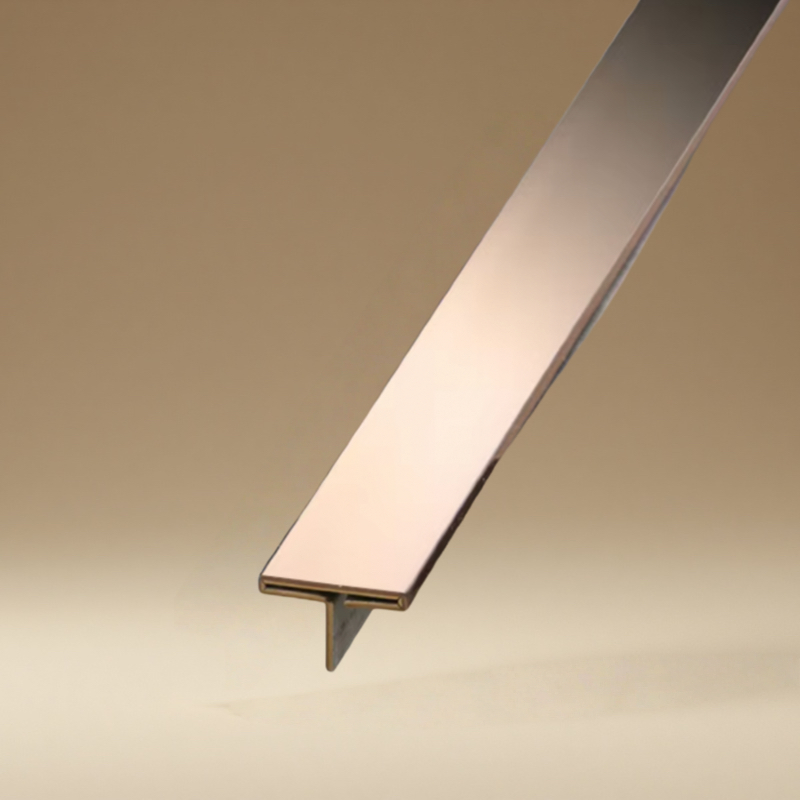 India 201 304 Stainless Steel T-Shaped PVD Profile Metal Trim T Patti for Wall Transitions
