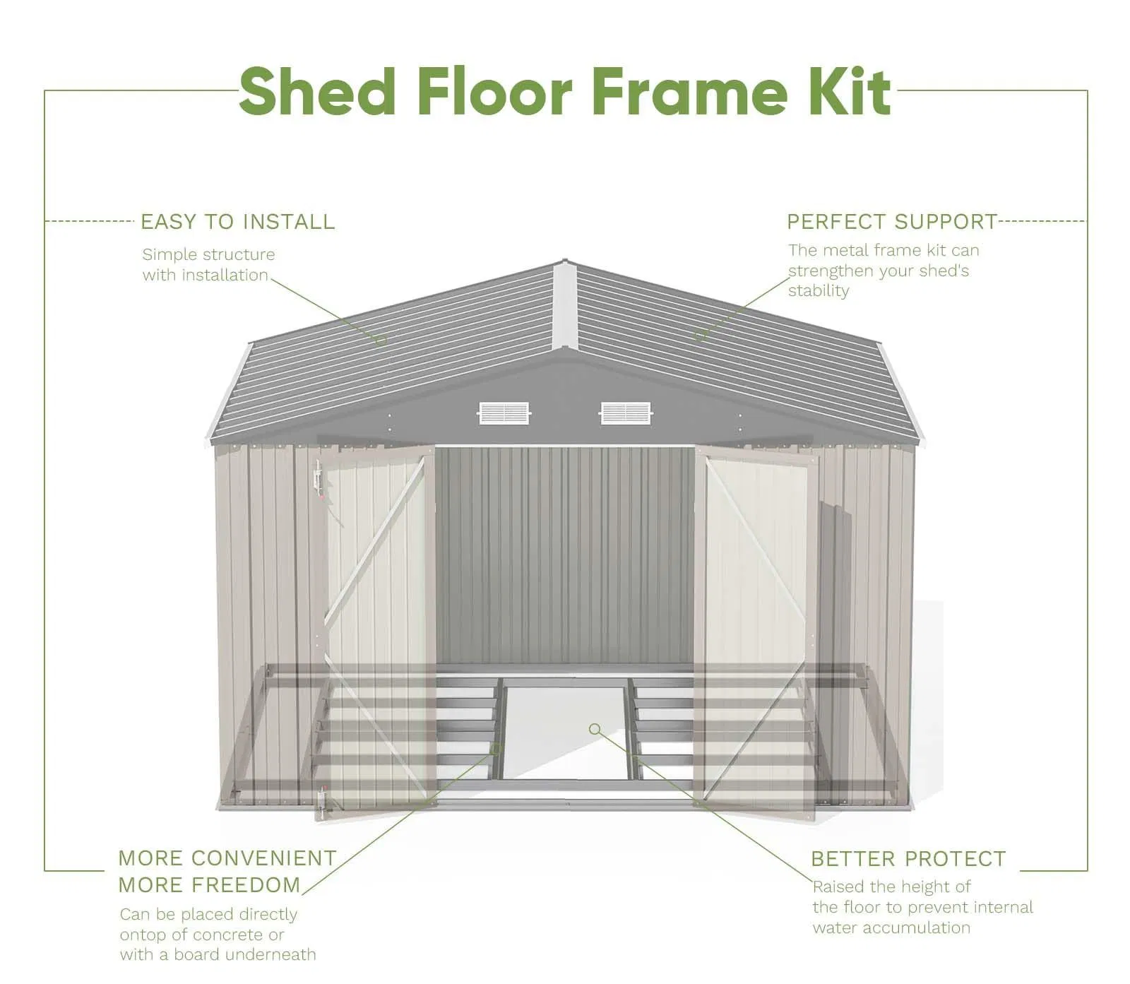 10 X 8 FT Outdoor Shed for Backyard Garden Patio Lawn, Brown