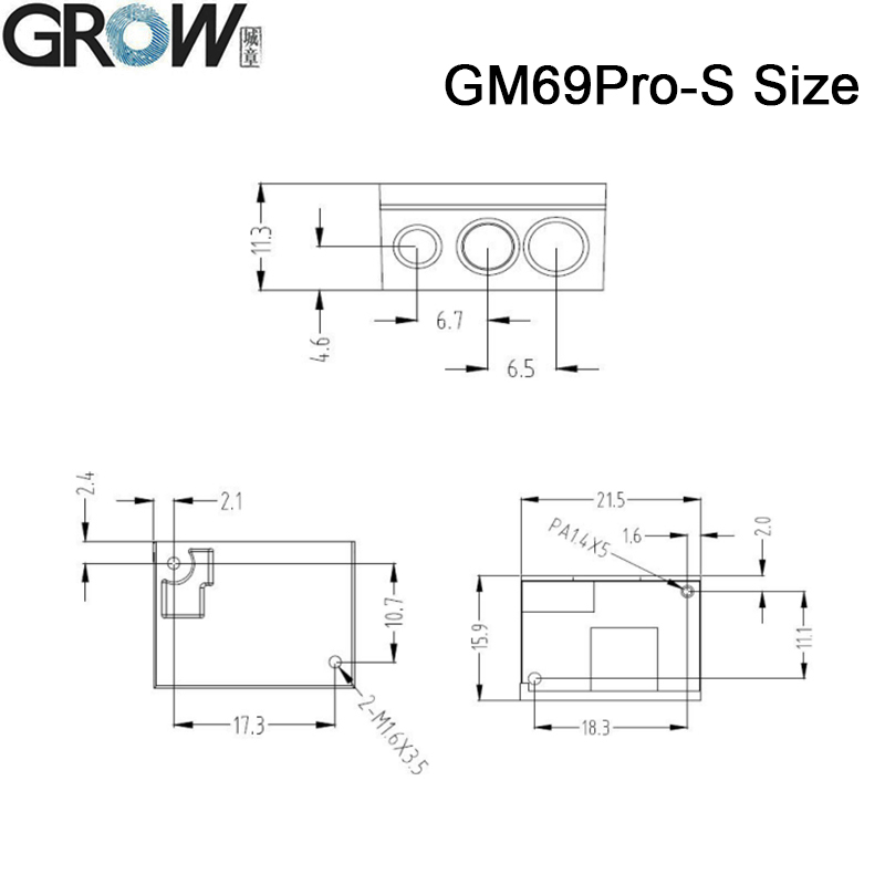 Grow GM69PRO-S 1280*800CMOS OCR/1D/2D Barcode Scanner Module Support Ocr Passport Code