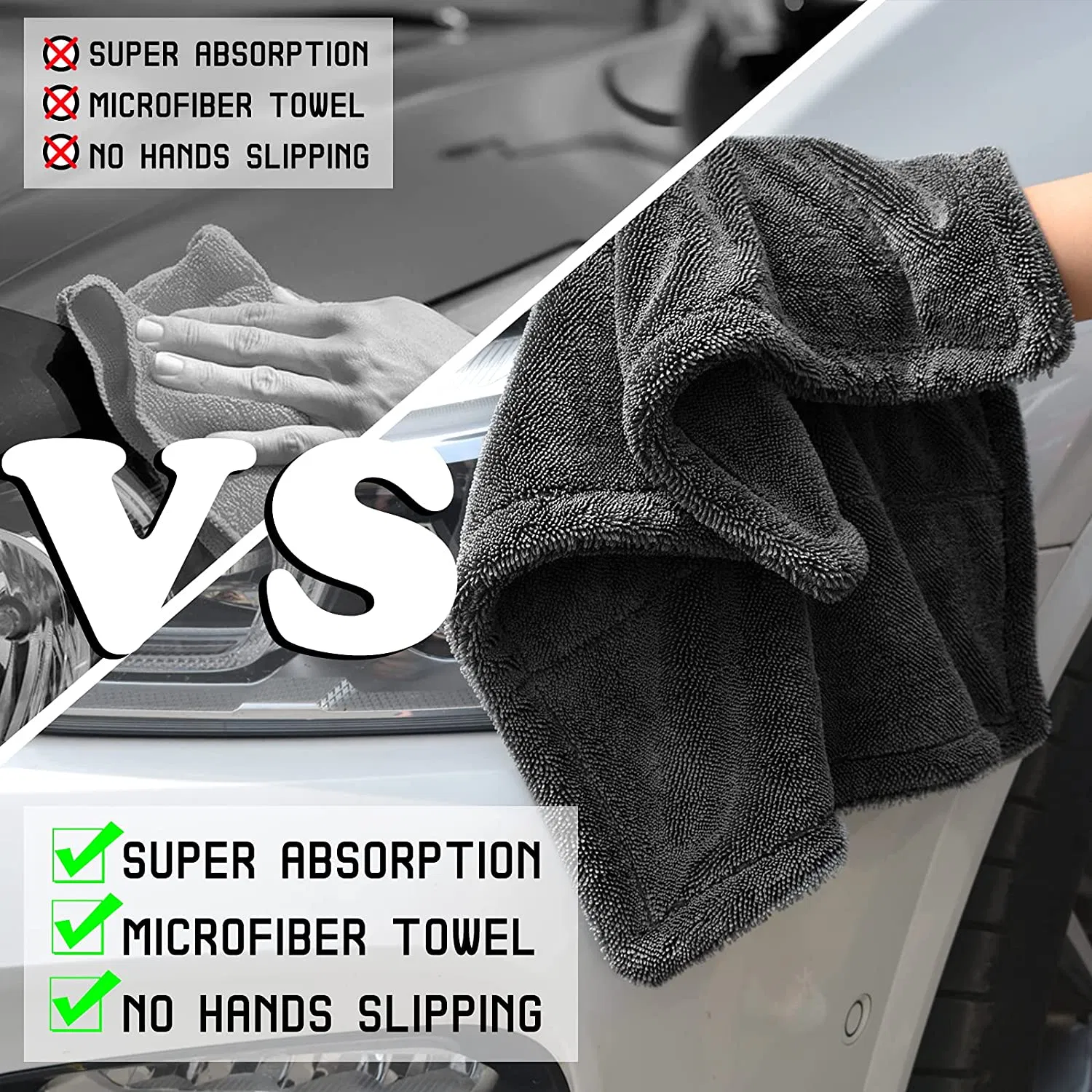 Custom Logo Car Clean Cloth Microfiber Drying Towel Supplier