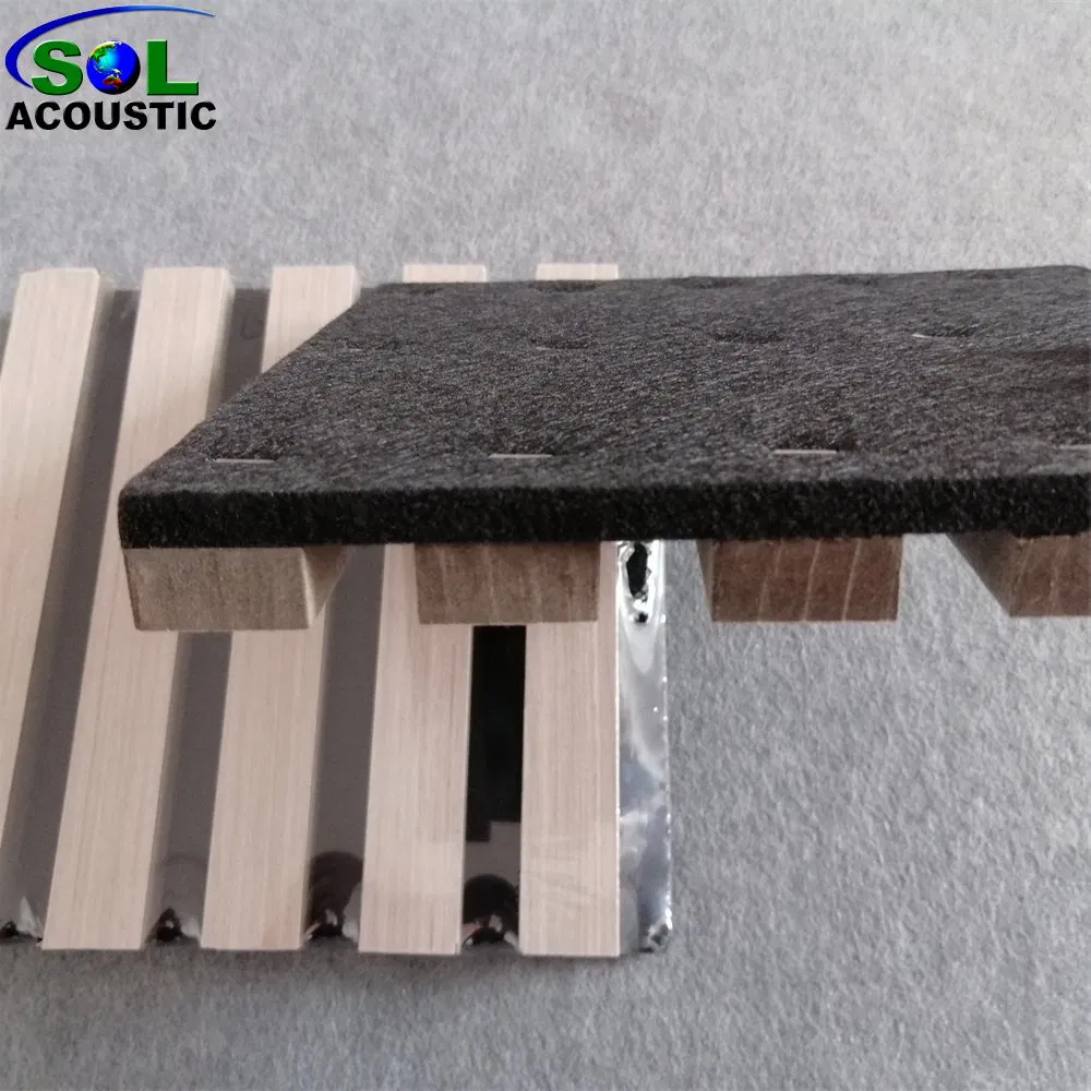 Sol Acoustic High Quality Soundproof Wall MDF Akupanel Wood Slatted Felt Panels