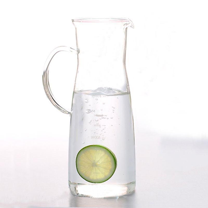 Large Cool Glass Pitcher Water Kettle Jug Carafe with Silicone Lid and Spout for Hot Cold Water Tea Juice Coffee