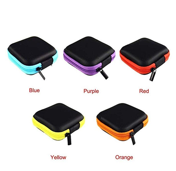 Factory Square Storage Box Organizer Data Line Cables Hard Box Earphone Wire EVA Case