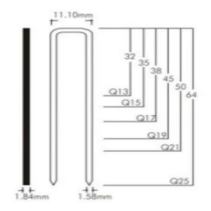 Q Series Standard Brad Nail Galvanized Pneumatic Gun Staple