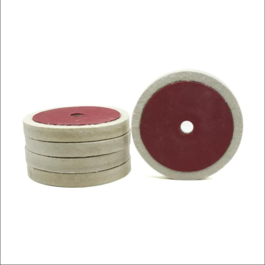 7 inch 180mm Wool Felt Polishing wheel Buffing Wheel with red vulcanized support for polishing Marble stone