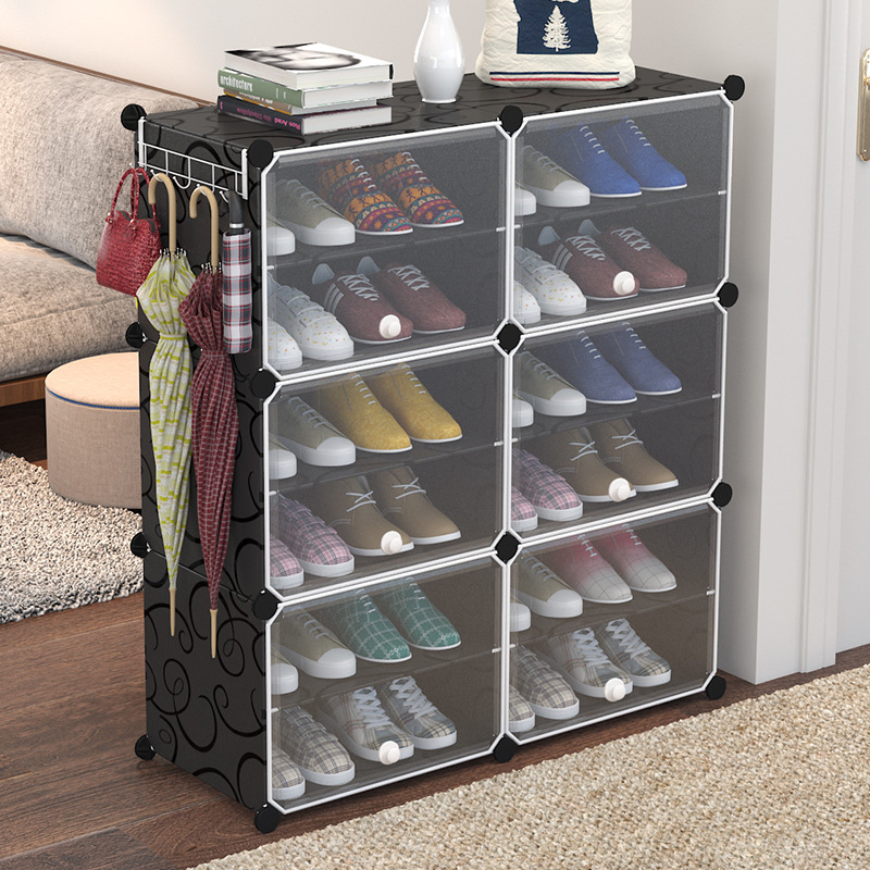 Modern Dustproof Simple Plastic Economical Shoe Storage Cabinet Transparent Shoe Rack