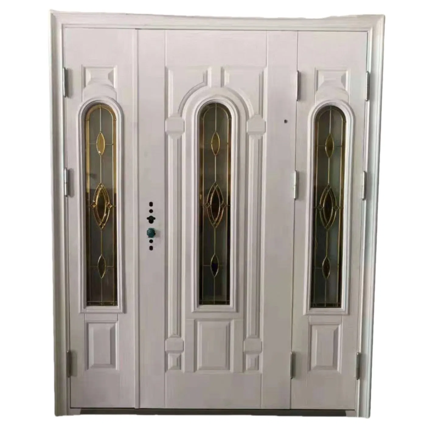 American Oval Panel Metal Security Steel Interior Door with Glass
