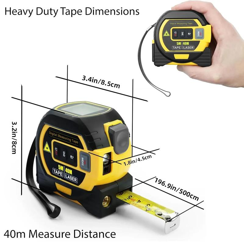 3 in 1 40m Laser Distance Meter Digital Measuring Instrument Tape Measure