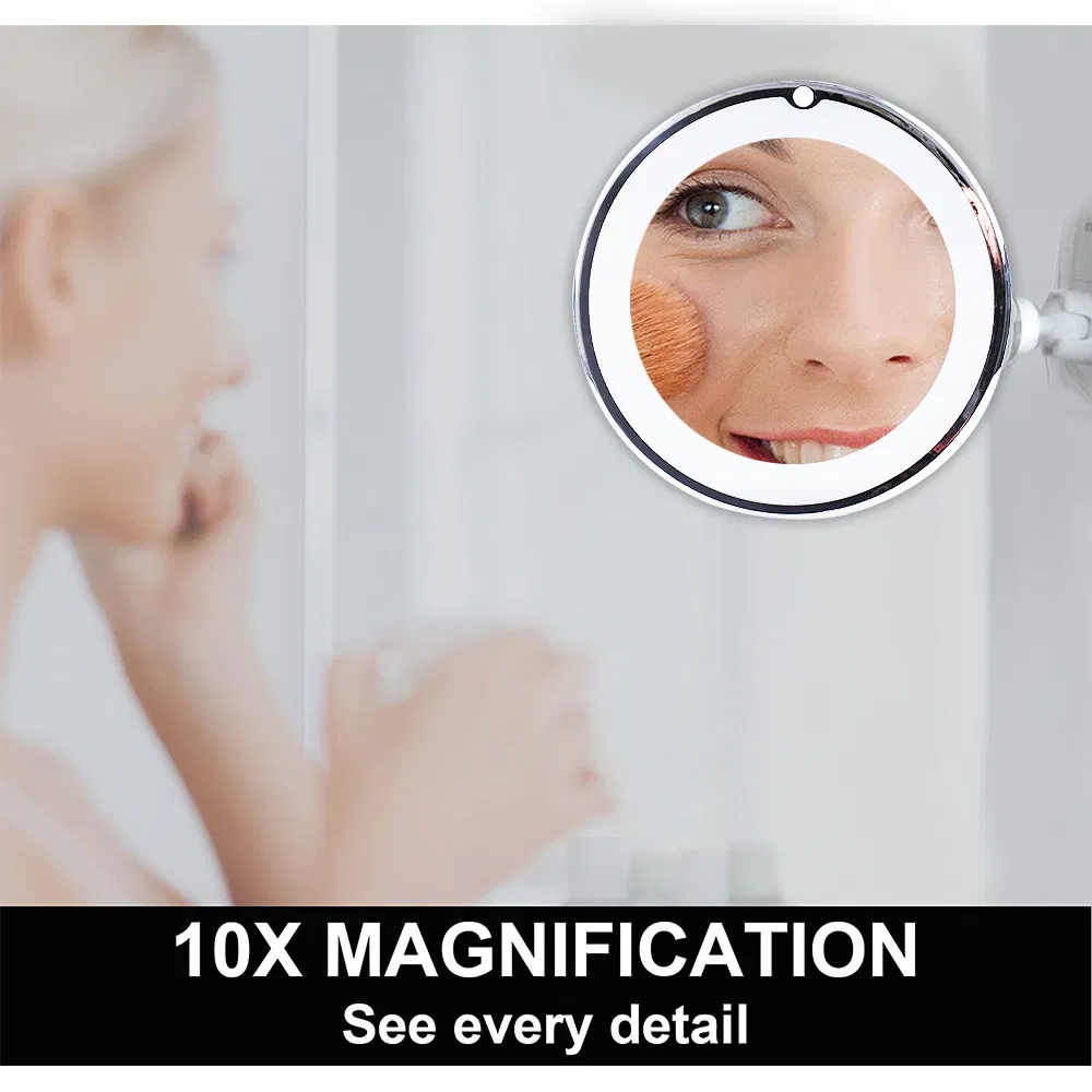 Battery Operated Detachable 360 Degree Rotating Rotation LED Mirror
